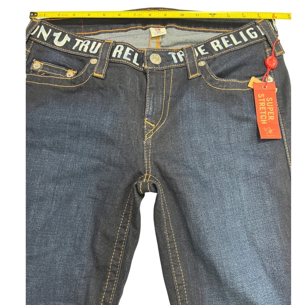True Religion Skinny Jeans Women 32 Blue Logo Waistband Super Stretch Denim PF17 - Picture 7 of 16